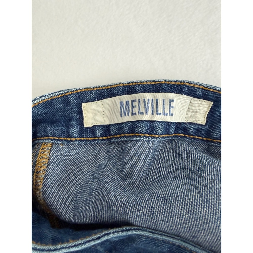 Melville Denim Mini Skirt Women 25 Blue Button Front A-Line Classic Preppy Boho - Picture 7 of 8